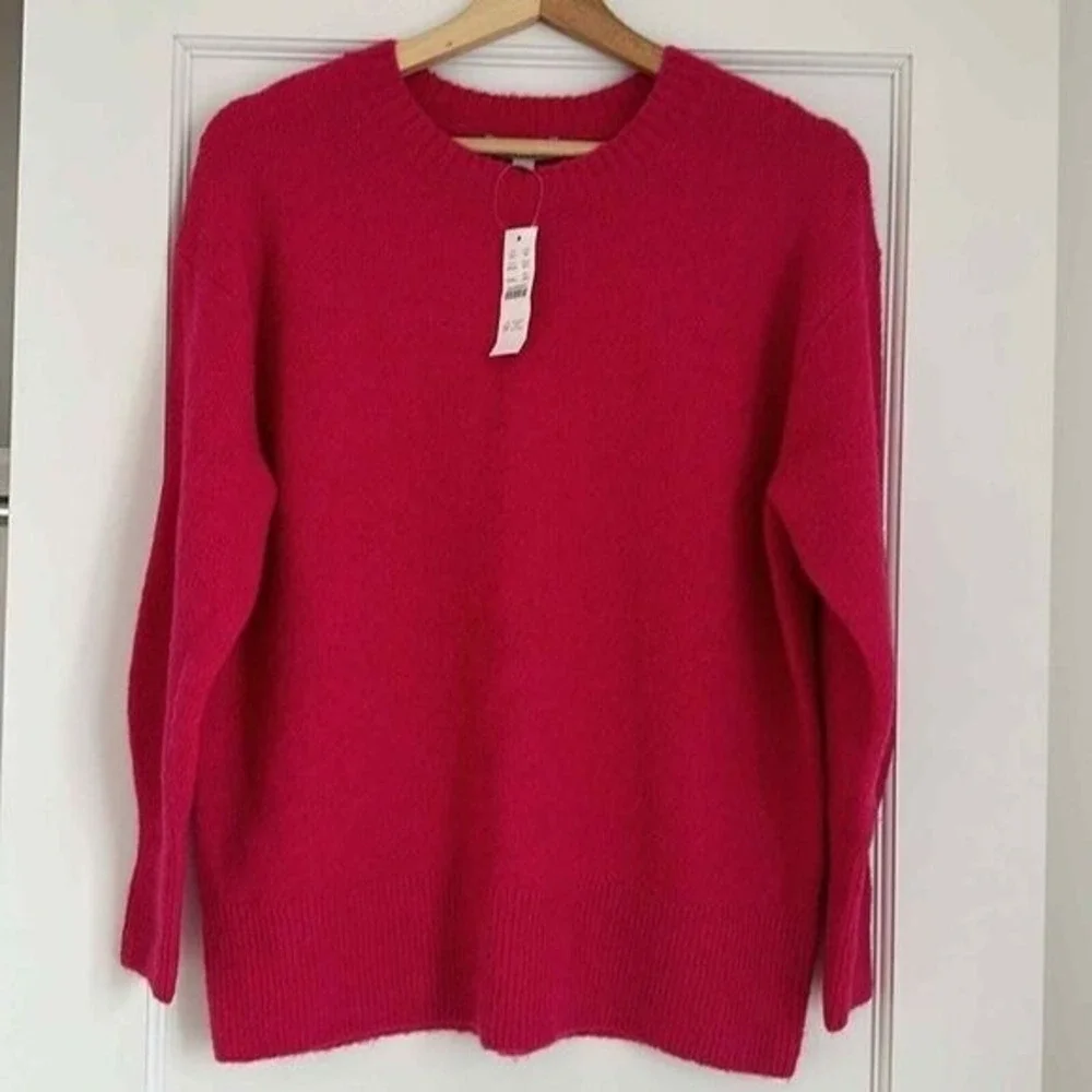 J.Crew crewneck sweater pink Merino Wool Blend Alpaca‎ BM202 Pullover Knit